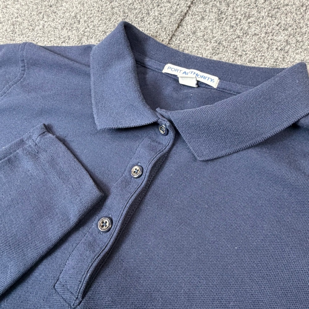 Port Authority Womens‎ Size Large Navy Blue Long Sleeve Pique Polo Shirt